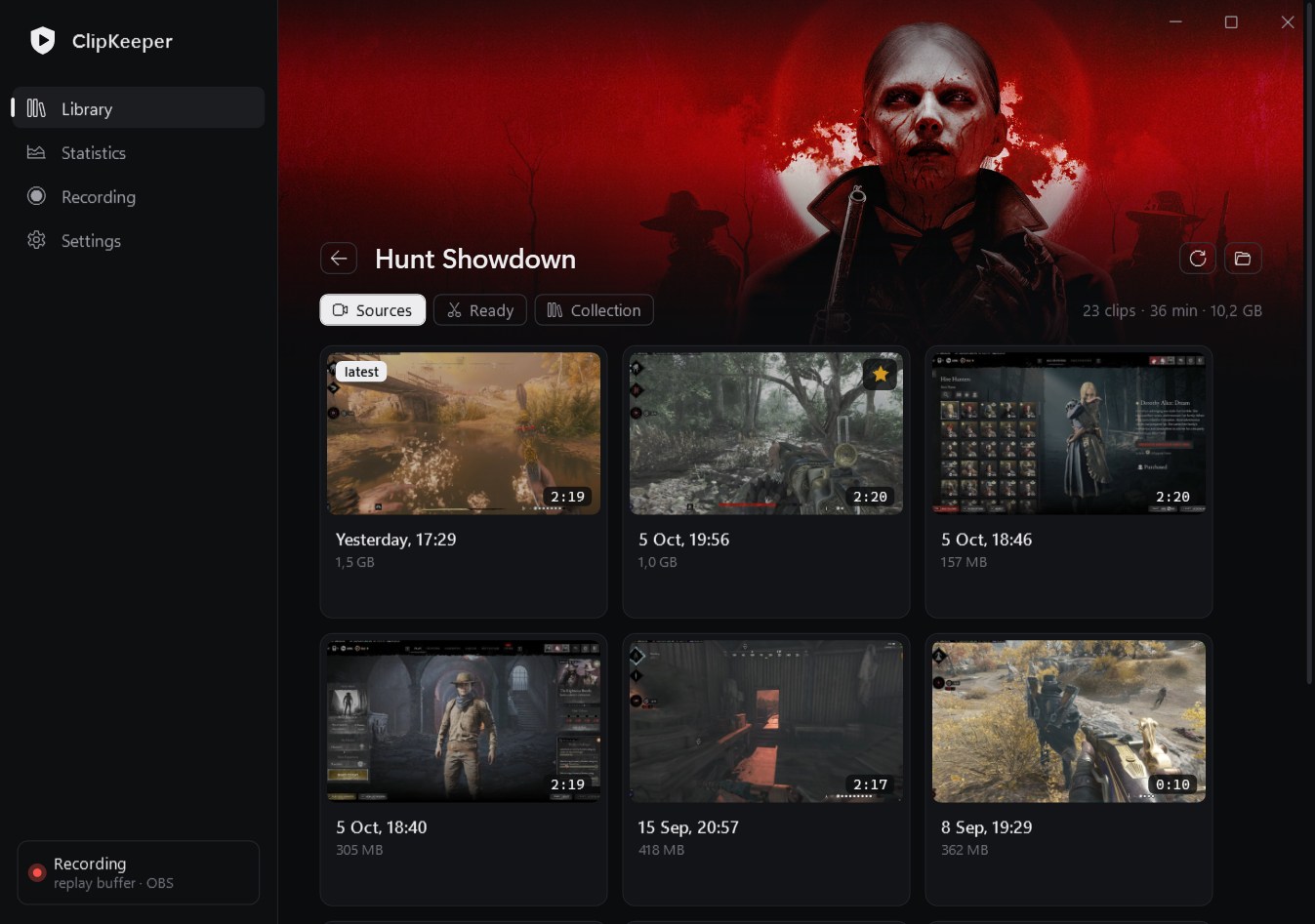 A game's clips